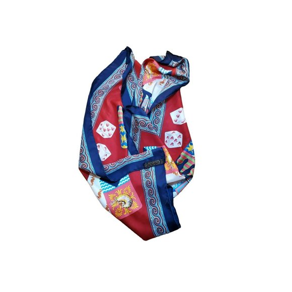 Atlantis Bold Colorful Nautical Inspired Women's Silk Scarf - Picture 6 of 8